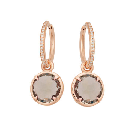 Bron BRON Creoolaanhangers Mira Mira 18k Roségoud met Rookkwarts 10mm 8OR4856SQB