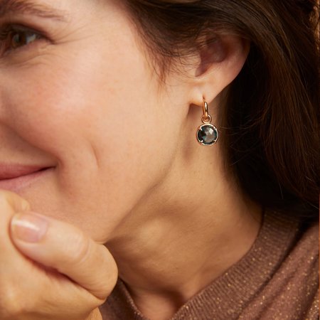 Bron BRON Creoolaanhangers Mira Mira 18k Roségoud met Topaas 10mm 8OR4856TLR