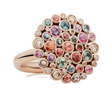 Bron BRON Ring Confetti 18k Rosegoud met diamant en saffieren 8RR4906BRXMK