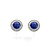 HuisCollectie Huiscollectie Oorstekers 14k witgoud met blauw saffier en diamant 0.12HSI 611165