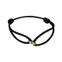 Y&G Y&G Armband 14k geelgouden ringen in elkaar met zijde bandje -CH-WCA-Y