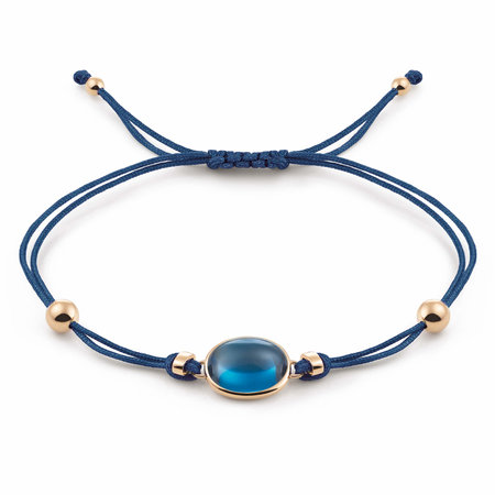 AL CORO AL CORO Amici armband rosegoud 18k met blauwe kwarts NB596BLBQR