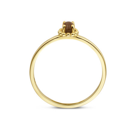 Blush Blush Ring 14k geelgouden ring met Bruin Kattenoog 1225YCB