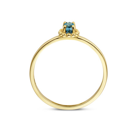 Blush Blush Ring 14k geelgouden ring met Blauwe Topaas 1227YLB