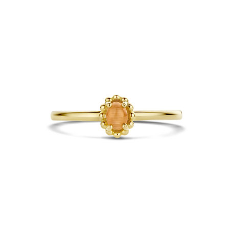 Blush Blush Ring 14k geelgouden ring met Oranje Kattenoog 1225YCO