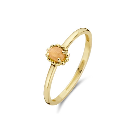 Blush Blush Ring 14k geelgoud met oranje Kattenoog 1225YCO