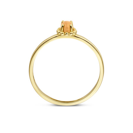 Blush Blush Ring 14k geelgouden ring met Oranje Kattenoog 1225YCO