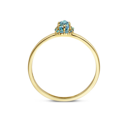 Blush Blush Ring 14k geelgouden ring met Blauwe Topaas 1226YLB