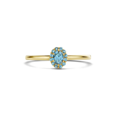 Blush Blush Ring 14k geelgouden ring met Blauwe Topaas 1226YLB