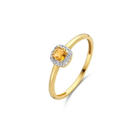 Blush Blush Diamonds Ring 14k bicolor met Citrien en diamant 1636YDC