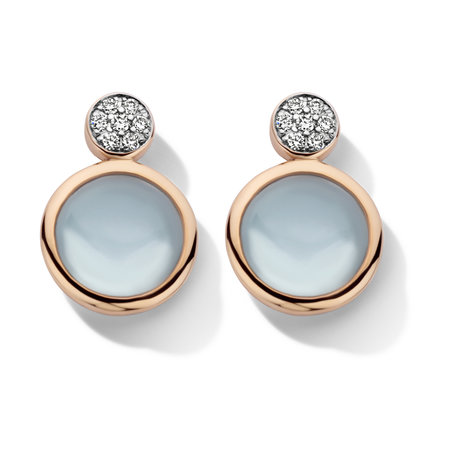 AL CORO AL CORO Oorhangers Amici 18k Roségoud met Topaas en diamant E21151TR