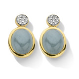 AL CORO AL CORO Oorhangers Amici 18k Geelgoud met Aquamarijn en diamant E21181AMG
