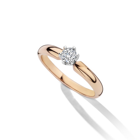 HuisCollectie HuisCollectie Ring 18k Roségoud met 0.30ct diamant 605423