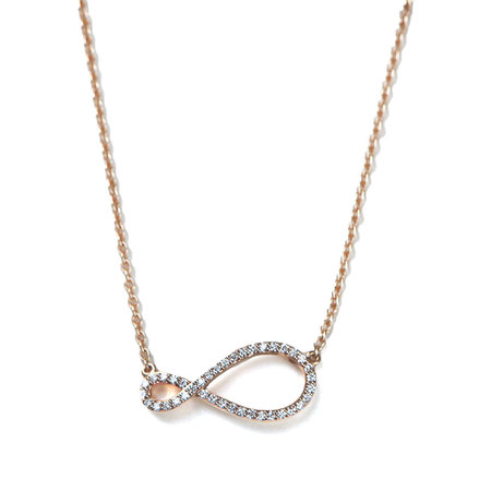 Bigli BIGLI Collier Infinity 18k Roségoud met diamant 23H80Rdia