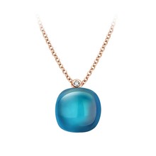 Bigli BIGLI Collier Mini Sweety 18k Roségoud met London Blue Topaas  20H34Rlobmp/42