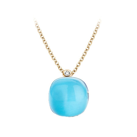 Bigli BIGLI Collier Mini Sweety 18k geelgoud met Blauw Topaas 20H34Ybtmpturch/42