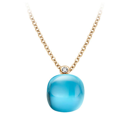 Bigli BIGLI Collier Mini Sweety 18k geelgoud met Blauw Topaas 20H34Ybtmpturch/42