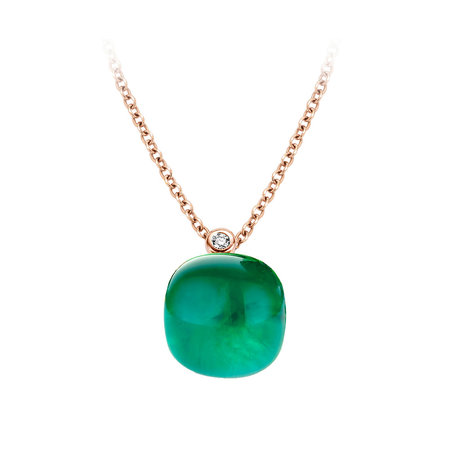 Bigli BIGLI Collier Mini Sweety 18k Roségoud Emerald Green 20H34Rcrsmermp