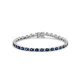 HuisCollectie HuisCollectie Tennisarmband 14k witgoud met blauw saffier en diamant 611150