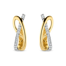 HuisCollectie HuisCollectie Creolen 14k Bi-Color goud met briljant 611123