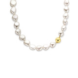  HuisCollectie Barok Parel wit Collier 13 - 15 mm, 14k geelgouden bolsluiting  46 cm 600925