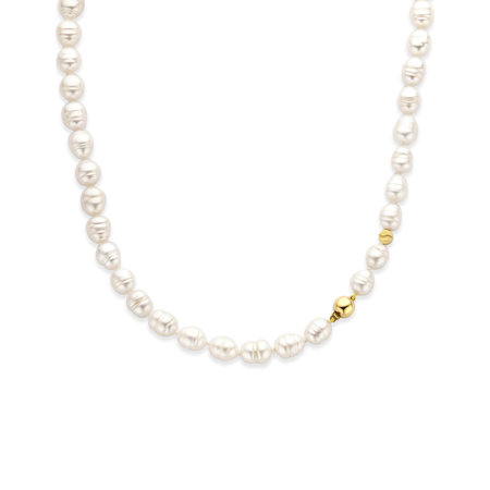 HuisCollectie cultivé zoutwaterparels met geelgouden bolsluiting  49 cm 4359