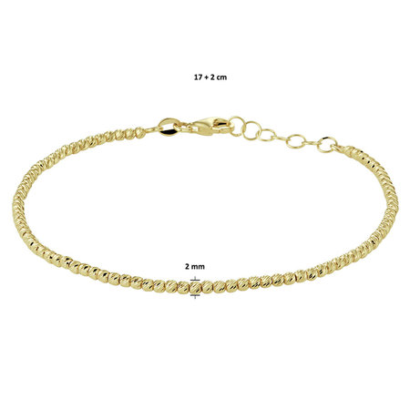 Mrs.Janssen MRS. Janssen bolletjes armband gediamanteerd 14k geelgoud  611532