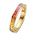 Mrs.Janssen Mrs.Janssen Ring 14k Geelgoud Rainbow Saffier 3.5mm 611616