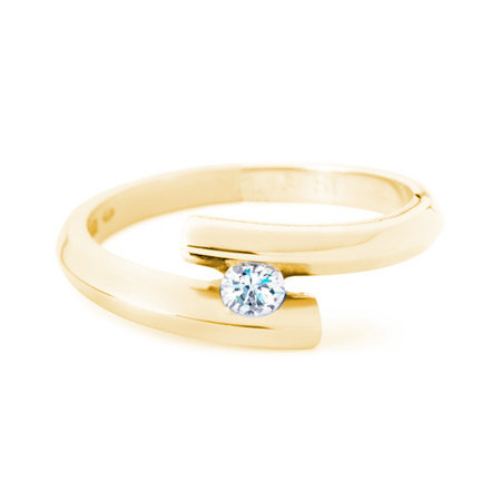 R&C R&C Ring Penelope 14k geelgoud met 0.08ct diamant RIN003M/GG