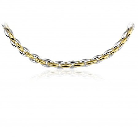 HuisCollectie HuisCollectie Collier 14k Bicolor geelgoud met witgoud 7mm 45cm 611788