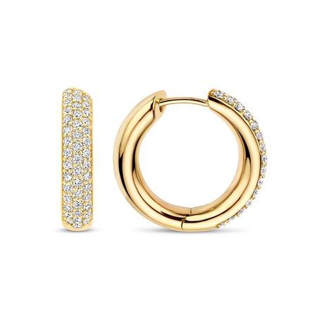 Tirisi Moda Tirisi Creolen 18k geelgoud met diamant TE9306D