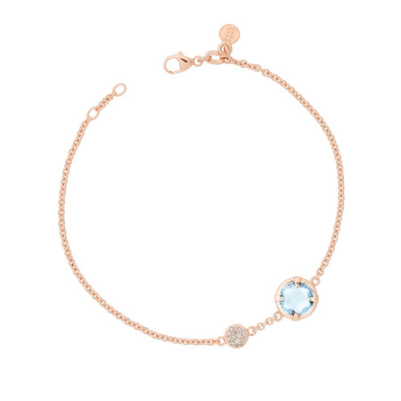 Bron BRON Armband Mira Mira 18k Roségoud met blauw topaas 8AR4021BTBBRIB