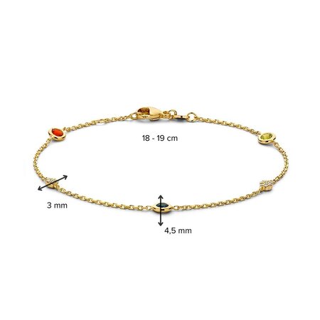 Mrs.Janssen Mrs.Janssen Armband 14k Geelgoud met topaas, peridot en vuur opaal 611992