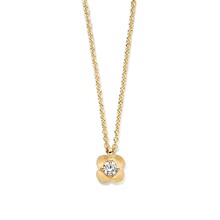 Mrs.Janssen MRS.Janssen Collier 14k geelgoud bloemetje met diamant 0.07ct HSI 611988