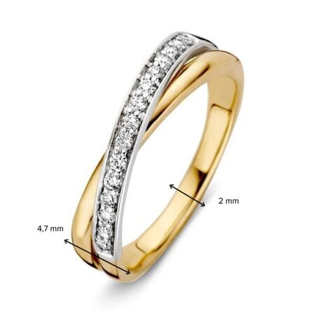 HuisCollectie HuisCollectie Ring 14k bicolor goud met diamant 612024