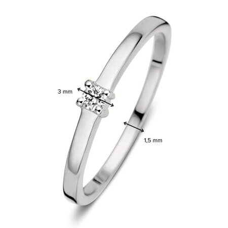 HuisCollectie HuisCollectie Ring 14k witgoud met 0.06ct diamant 612029