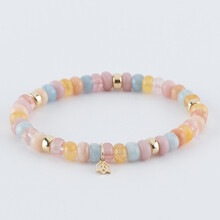 Y&G Y&G Armband 14k geelgoud met Aquamarijn, Rhodochrosiet, Citrien, Rosekwarts - SP0039