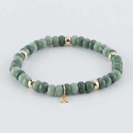 Y&G Y&G Armband 14k geelgoud met Jade - 7033