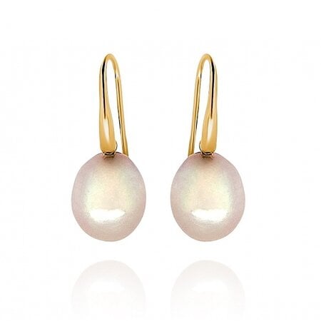 Mrs.Janssen Mrs.Janssen Oorhangers 18k geelgoud met Zoetwaterparel Barok 14mm 612080