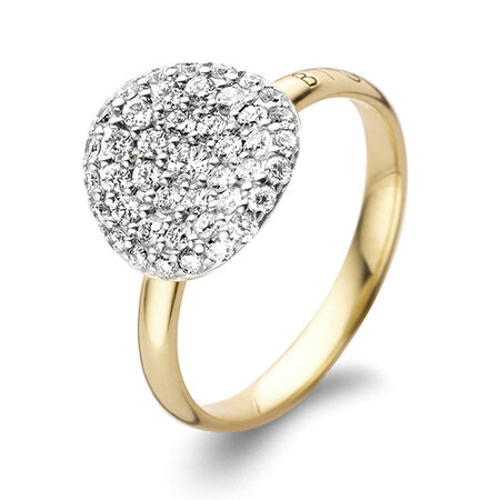 Bigli BIGLI Ring Mini Waves 18k Geelgoud met 0.60ct diamant 23R186Ywdia