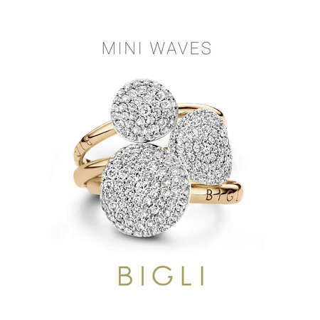 Bigli BIGLI Ring Mini Waves 18k Geelgoud met 0.60ct diamant 23R186Ywdia