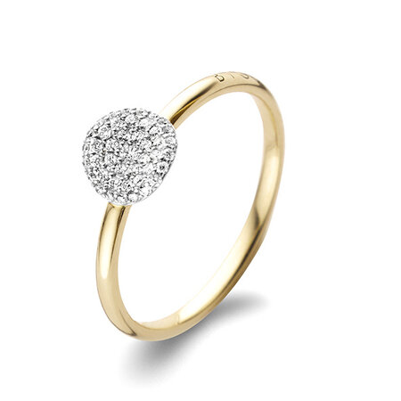 Bigli BIGLI Ring Mini Waves 18k Geelgoud met 0.20ct diamant 23R183Ywdia