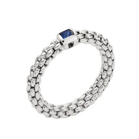 Fope FOPE Flex-It Souls ring 18k witgoud met blauwe Saffier 09E08AX_B2_B_XBX_00M