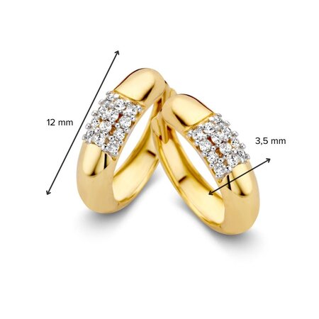 HuisCollectie HuisCollectie  Creolen 14k Geelgoud 12mm met zirkonia 612101