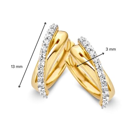 HuisCollectie HuisCollectie  Creolen 14k Geelgouden 13mm met zirkonia 612102