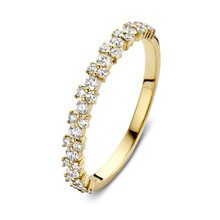 HuisCollectie HuisCollectie  Ring 14k Geelgouden elegant gezet met diamanten maat 56- 611994