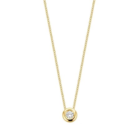 Blush Blush Collier 14k Geelgoud met diamant in een gladomzetting 3114YDI