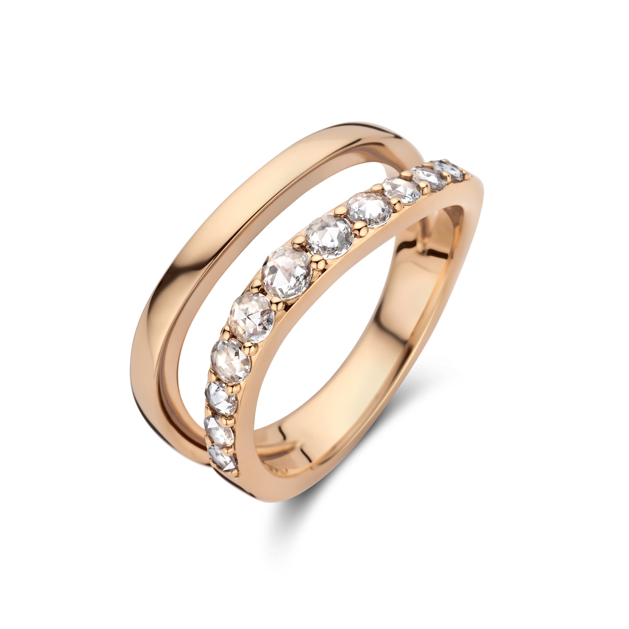 ROOS1835 ring 18k roségoud met diamant totaal 0.43ct - Juwelier