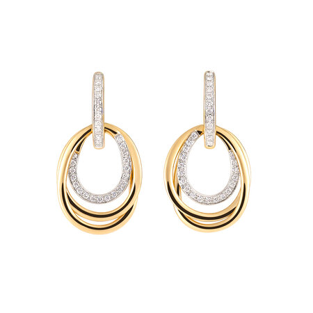 AL CORO AL CORO Oorhangers Serenata 18k Geelgoud met diamant NE919WWG