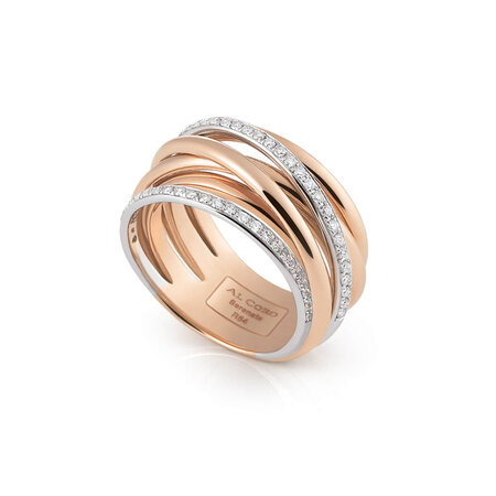 AL CORO AL CORO Ring Serenata 18k Roségoud met diamant R6406R